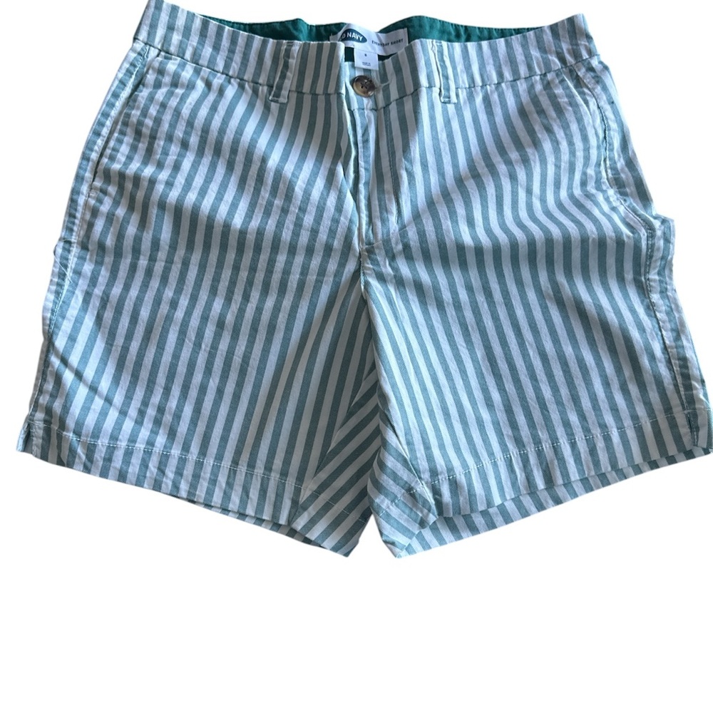Striped Green and White Shorts